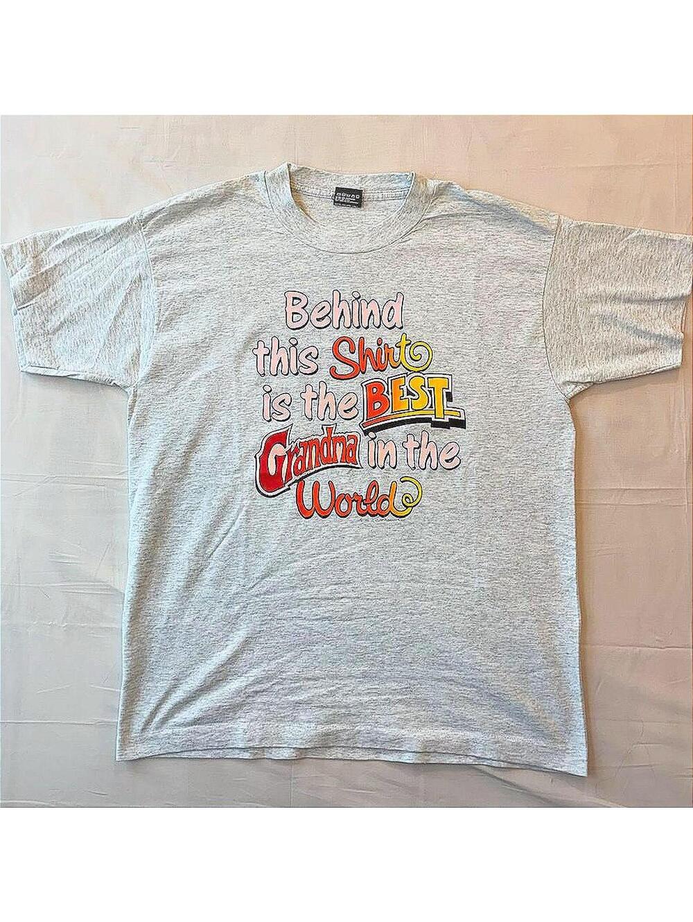 VTG 1992 Best Grandma in the World Novelty T-Shirt Made in USA L Single Stitch